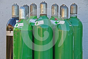 Argon gas bottles
