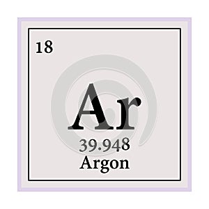 Argon Periodic Table of the Elements Vector illustration eps 10