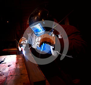 Argon welding smoke fire