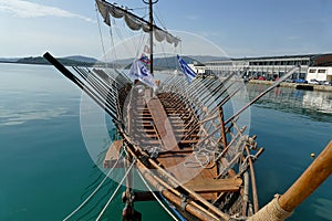 the Argonauts boat located on the Volos promenade photo