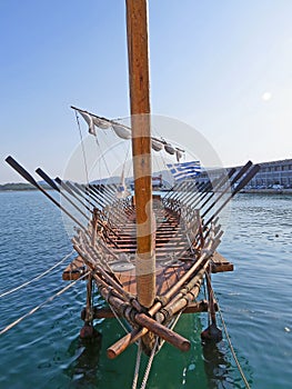 The Argonauts ship. They were a band of heroes in Greek mythology. Argo sailors. photo