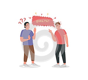 Arguing men flat color vector detailed character photo