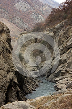 Argun Canyon in Chechnya mountains