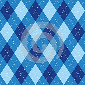 Argyle pattern blue rhombus seamless texture