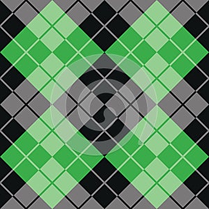 Argyle Pattern in Green and Black