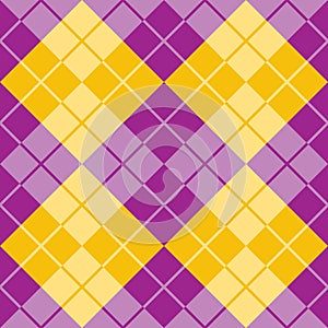 Argyle Pattern in Yellow and Purple