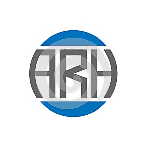 ARH letter logo design on white background. ARH creative initials circle logo concept