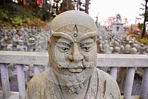 Arhat statues of the Umpenji temple in Miyoshi, Japan.