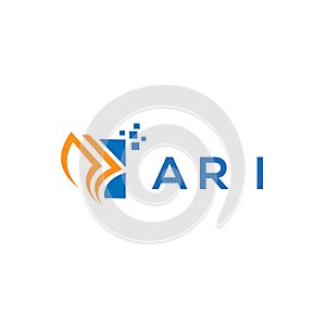 ARI credit repair accounting logo design on white background. ARI creative initials Growth graph letter logo concept. ARI business