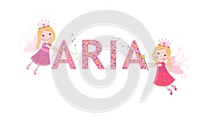 Aria female name with cute fairy