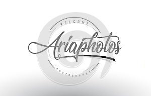 Aria Personal Photography Logo Design with Photographer Name.