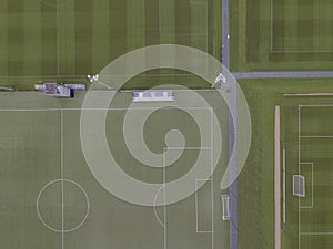 Arial Drone Shot of a famous football pitch and training grounds