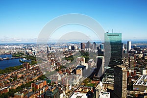 Arial panorama of Boston, Ma, USA