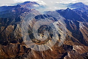 Arial Panorama of European Alps in Autumn