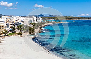 Arial View Bay Of Beautiful S`illot Beach Mallorca Balearic Islands Spain Europe