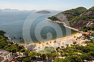 Arial view of famous Praia Vermelha Beach photo