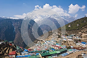Arial View of Himalayan Town