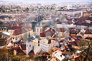 Arial view on Ljubljana city