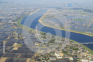 Arial view over the river