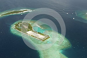 Arial view of a resort island