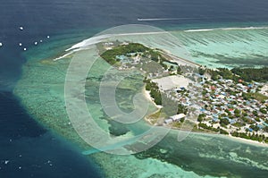 Arial view of a resort island