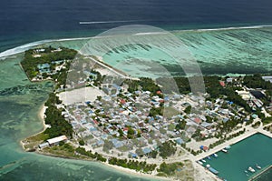 Arial view of a resort island