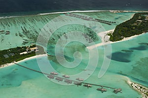 Arial view of a resort island