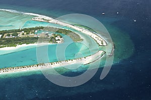 Arial view of a resort island