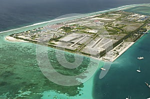 Arial view of a resort island