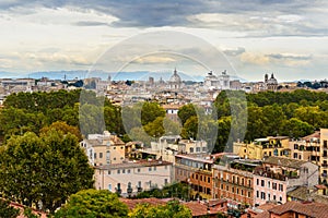 Arial view of Rome city from Janiculum hill, Terrazza del Gianicolo. Rome. Italy photo