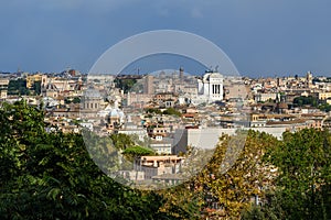 Arial view of Rome city from Janiculum hill, Terrazza del Gianicolo. Rome. Italy photo