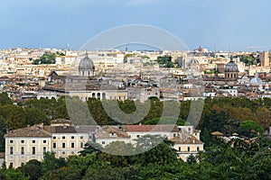 Arial view of Rome city from Janiculum hill, Terrazza del Gianicolo. Rome. Italy photo