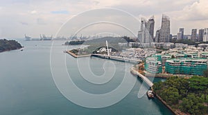 Arial view of Singapore cargo terminal port