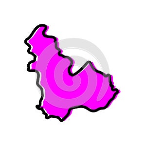 Ariana division of Tunisia vector map illustration