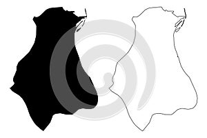 Ariana Governorate Governorates of Tunisia, Republic of Tunisia map vector illustration, scribble sketch Ariana map