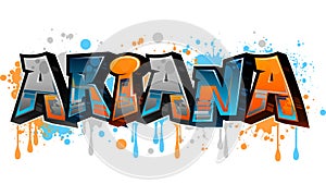 Ariana - Graffiti Styled Urban Street Art Tagging Name Design