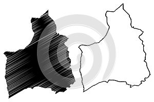 Arica y Parinacota Region Republic of Chile, Administrative divisions of Chile map vector illustration, scribble sketch Arica y