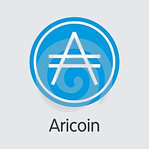 Aricoin Blockchain Cryptocurrency. Vector ARI Web Icon. photo