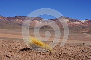 Arid climate in Atacama desert between Chile and Bolivia