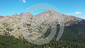 The arid countryside among the rocky mountains