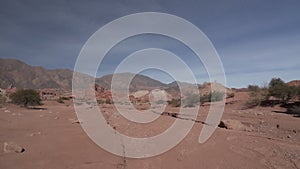 arid desert landscape of Cafayate at quebrada de las conchas