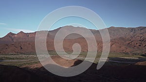 arid desert landscape of Cafayate at quebrada de las conchas