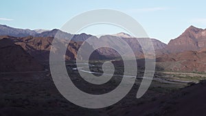 arid desert landscape of Cafayate at quebrada de las conchas