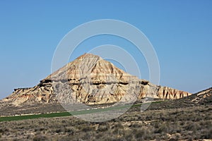 Arid and dry landscape in Bardenas Desert