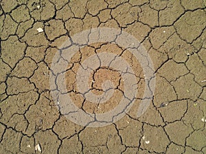 Arid dry soil in the riverbed