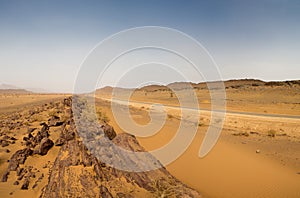 Arid and hot day in the desert of Sahara, Tata