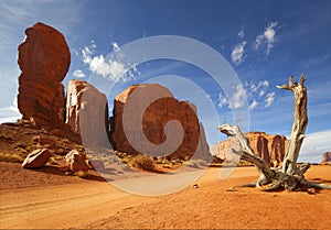 Arid landscape of monument valley, arizona