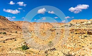 Arid landscape near Chenini in South Tunisia