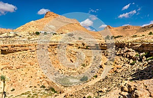 Arid landscape near Chenini in South Tunisia