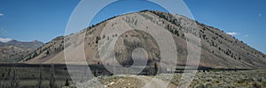 Arid mountain and gravel road